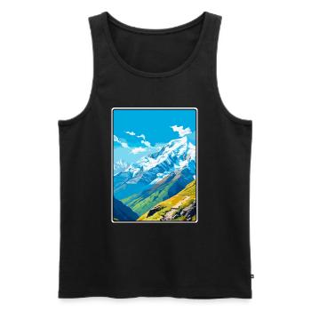 El Morado Chile Vintage-Reiseplakat Stadtbild - Männer Premium Bio Tank Top - Schwarz - Vorne - Michal (187cm)