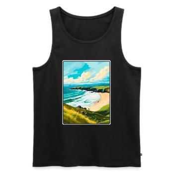 Dingle-Halbinsel Irland Reiseplakat Stadtbild - Männer Premium Bio Tank Top - Schwarz - Vorne - Michal (187cm)