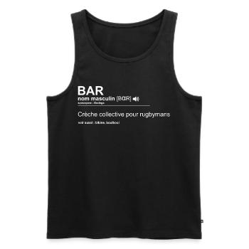 Bar Definition Humour Crèche Collective Rugby Mans - Men's Premium Organic Tank Top - black - Front - AI Model Male 178 light (178cm)
