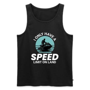 Ich habe nur auf Land-Jetskis eine Geschwindigkeitsbegrenzung - Männer Premium Bio Tank Top - Schwarz - Vorne - AI Model Male 178 light (178cm)