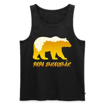 Soon DAD BROWN BEAR Father BROWN BEAR Fatherhood Funny - Men's Premium Organic Tank Top - black - Front - Michal (187cm)