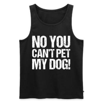 Non, vous ne pouvez pas caresser mon chien - Débardeur bio Premium Homme - noir - Devant - AI Model Male 178 light (178cm)