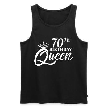 70th Birthday Queen  - Men's Premium Organic Tank Top - black - Front - Michal (187cm)