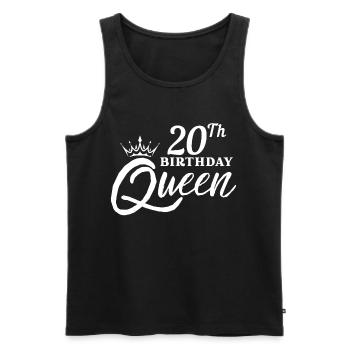 20th Birthday Queen  - Men's Premium Organic Tank Top - black - Front - Michal (187cm)