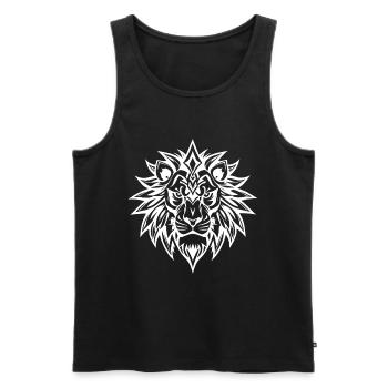 Artistic lion portrait in black and white - Men's Premium Organic Tank Top - black - Front - Michal (187cm)