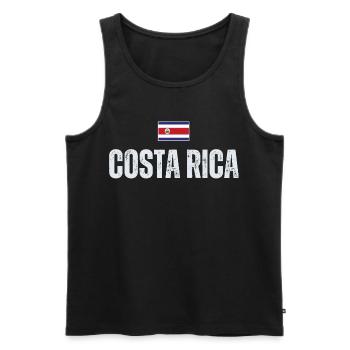 J’aime le Costa Rica, le drapeau du Costa Rica - Débardeur bio Premium Homme - noir - Devant - Michal (187cm)