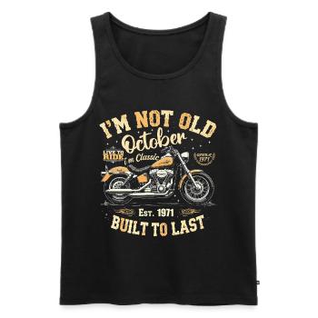 Birthday October 1971 Anniversary October 1971 - Men's Premium Organic Tank Top - black - Front - Michal (187cm)