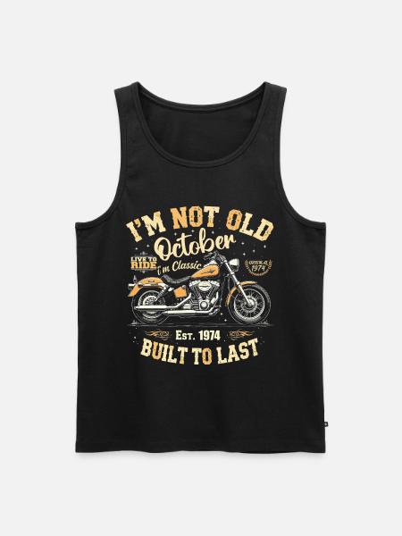 Birthday October 1974 Anniversary October 1974 - Men's Premium Organic Tank Top - black