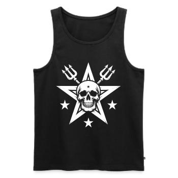 Stern Totenkopf - Männer Premium Bio Tank Top - Schwarz - Vorne - Michal (187cm)