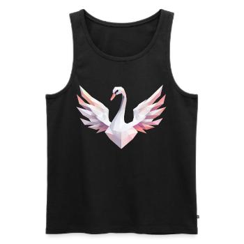 Cygne géométrique aux couleurs pastel - Débardeur bio Premium Homme - noir - Devant - AI Model Male 178 light (178cm)