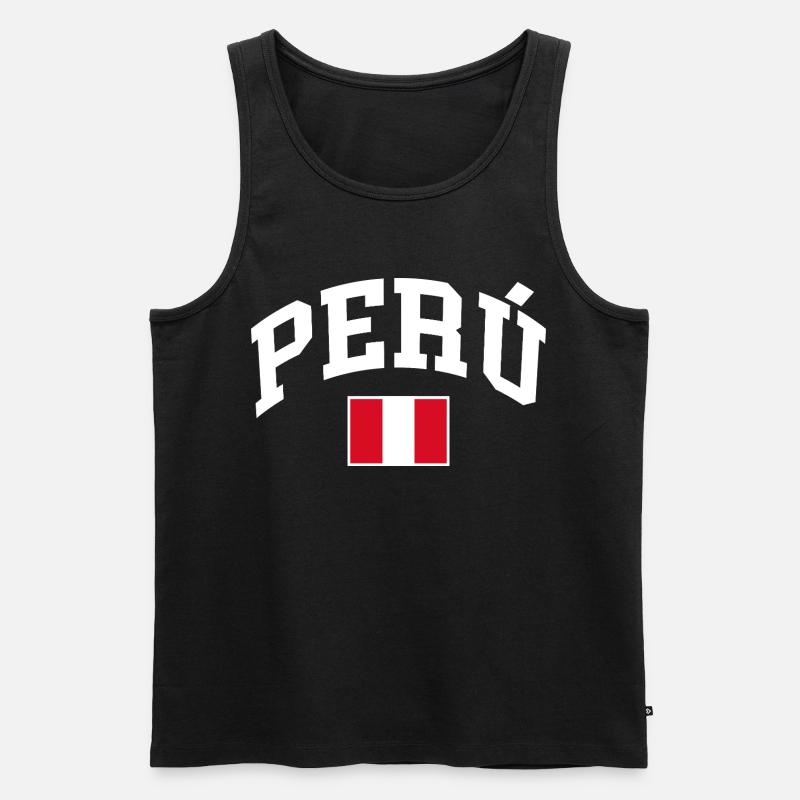 Peru Flagge - Männer Premium Bio Tank Top - Schwarz