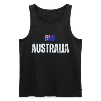 Flagge Australien, ich liebe Australien - Männer Premium Bio Tank Top - Schwarz - Vorne - AI Model Male 178 light (178cm)