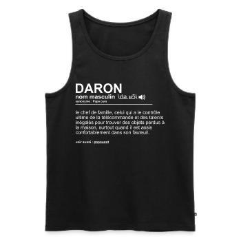 Papa Héros Du Quotidien Idée Cadeau Fête des pères - Débardeur bio Premium Homme - noir - Devant - AI Model Male 178 light (178cm)