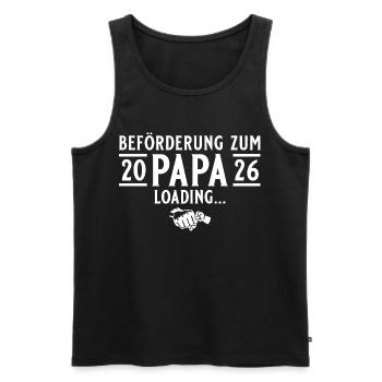Papa 2026 loading - Expectant father - Men's Premium Organic Tank Top - black - Front - Michal (187cm)