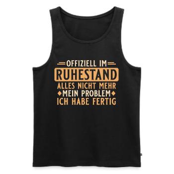 Ruhestand - Kollege im Rentenalter - Rentner - Männer Premium Bio Tank Top - Schwarz - Vorne - Michal (187cm)