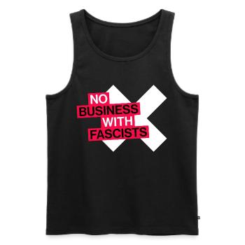 NO BUSINESS WITH FASCISTS - Men's Premium Organic Tank Top - black - Front - AI Model Male 178 light (178cm)