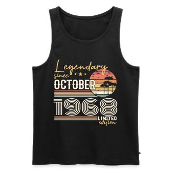 Oktober 1968 Geschenk - Genial seit Oktober 1968 - Männer Premium Bio Tank Top - Schwarz - Vorne - Michal (187cm)