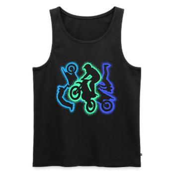 Dirt Biker Dirtbike Silhouetten Herren Motocross - Männer Premium Bio Tank Top - Schwarz - Vorne - AI Model Male 178 light (178cm)