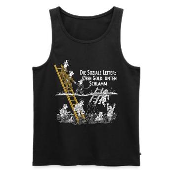 The Social Ladder - Men's Premium Organic Tank Top - black - Front - AI Model Male 178 light (178cm)