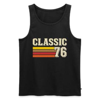 Retro Classic 76 – Born 1976 Vintage Birthday - Men's Premium Organic Tank Top - black - Front - Michal (187cm)