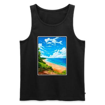 Lake Michigan USA Vintage-Reiseplakat Stadtlandschaft - Männer Premium Bio Tank Top - Schwarz - Vorne - Michal (187cm)