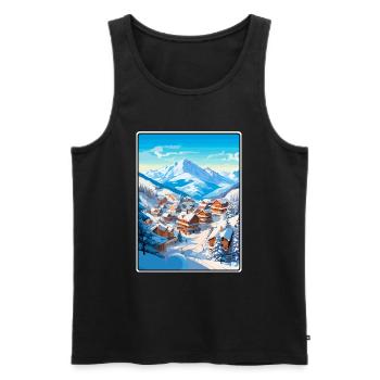 Meribel France Vintage-Reiseplakat Cityscape WPA - Männer Premium Bio Tank Top - Schwarz - Vorne - AI Model Male 178 light (178cm)