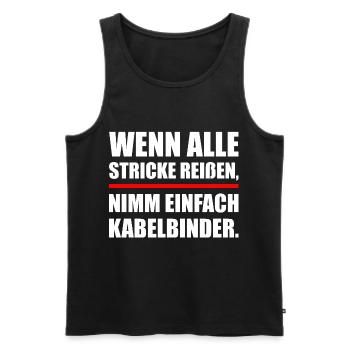 Lustige Handwerker Sprüche - Männer Premium Bio Tank Top - Schwarz - Vorne - Michal (187cm)