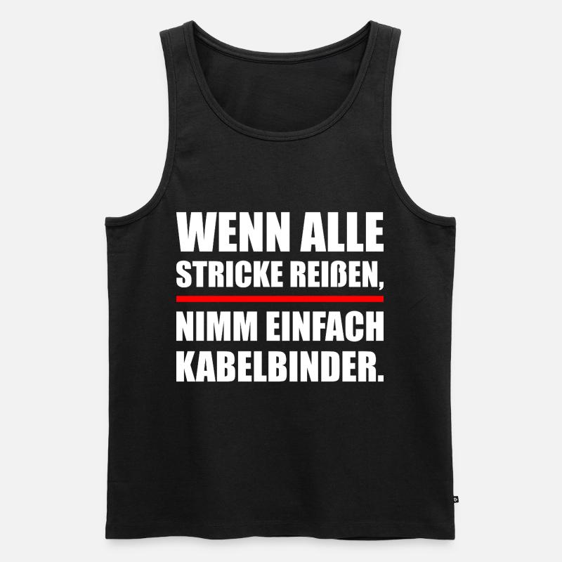 Lustige Handwerker Sprüche - Männer Premium Bio Tank Top - Schwarz