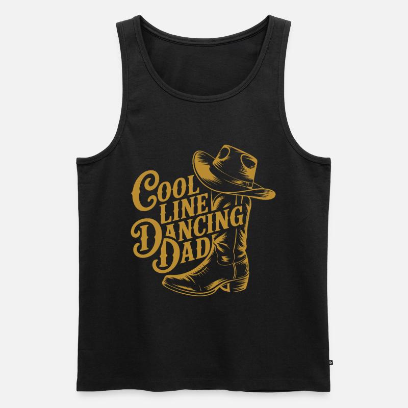 Line dance dad cool dancing dad - Men's Premium Organic Tank Top - black