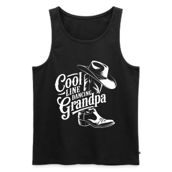 Cooler Grandpa Tanz Design - Männer Premium Bio Tank Top - Schwarz - Vorne - AI Model Male 178 light (178cm)