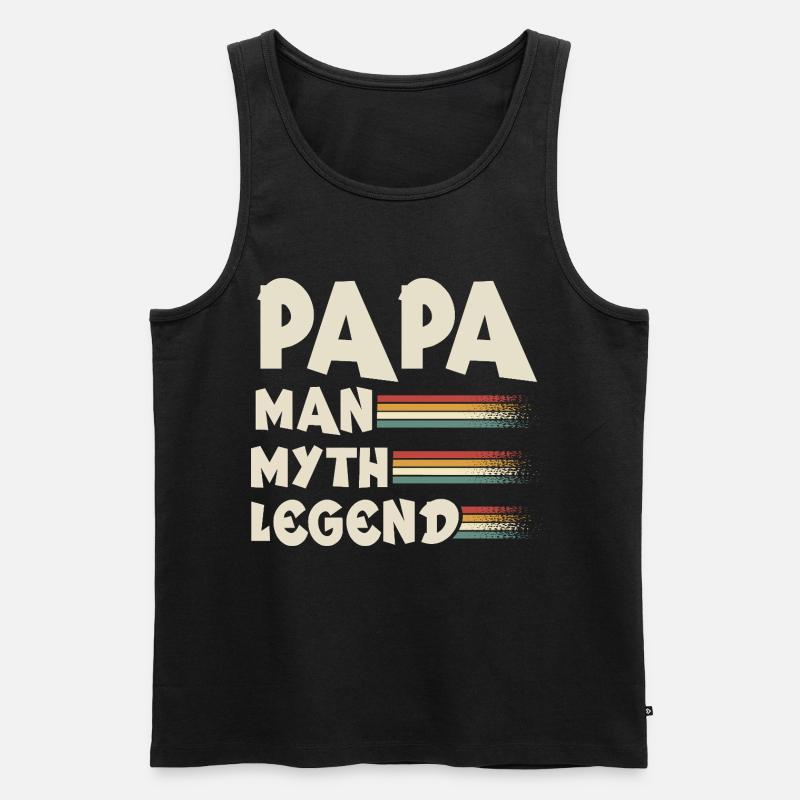 Papa Vater - Männer Premium Bio Tank Top - Schwarz