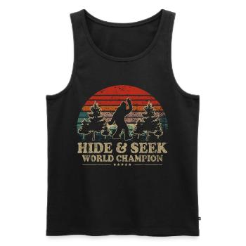 Verstecken Weltmeister Bigfoot - Männer Premium Bio Tank Top - Schwarz - Vorne - AI Model Male 178 light (178cm)
