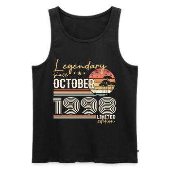 October 1998 Gift - Awesome Since October 1998 - Men's Premium Organic Tank Top - black - Front - Michal (187cm)