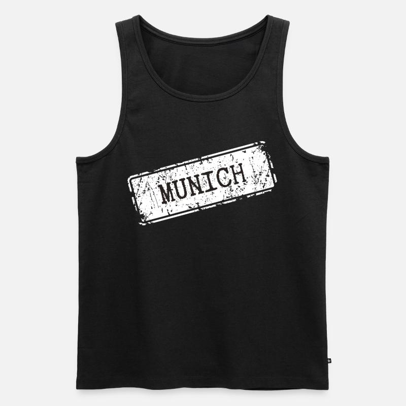 Munich - Männer Premium Bio Tank Top - Schwarz