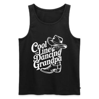 T-shirt grand-père de danse en ligne - Débardeur bio Premium Homme - noir - Devant - AI Model Male 178 light (178cm)