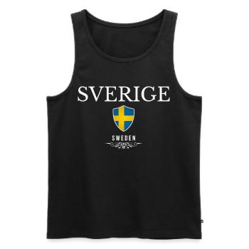 Swedish patriot, minimalist sleek design - Men's Premium Organic Tank Top - black - Front - AI Model Male 178 light (178cm)