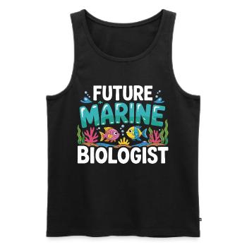 Future Marine Biologist with Fish - Men's Premium Organic Tank Top - black - Front - Michal (187cm)