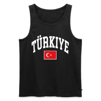 Drapeau de la Turquie - Débardeur bio Premium Homme - noir - Devant - Michal (187cm)