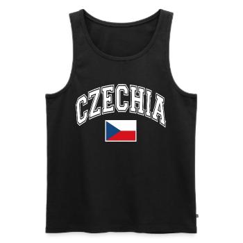 Drapeau de la République tchèque - Débardeur bio Premium Homme - noir - Devant - Michal (187cm)
