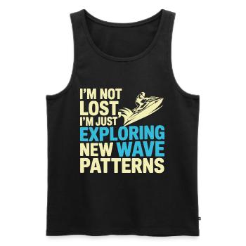 Jetski Rider Adventure Ocean Humor  - Men's Premium Organic Tank Top - black - Front - AI Model Male 178 light (178cm)