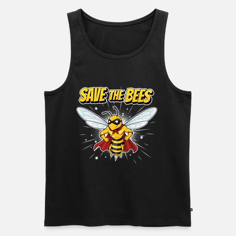 Comic Biene Heldenmotto - Männer Premium Bio Tank Top - Schwarz