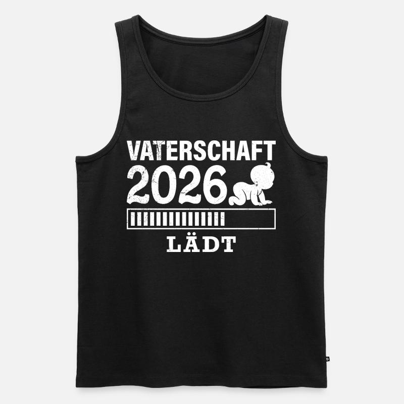 Werdender Papa VATERSCHAFT WIRD GELADEN 2026 - Männer Premium Bio Tank Top - Schwarz