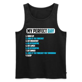 My Perfect Day pour Jeunes Kitesurfeurs - Débardeur bio Premium Homme - noir - Devant - Michal (187cm)