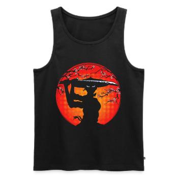 Samurai girl - Men's Premium Organic Tank Top - black - Front - Michal (187cm)
