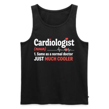 Heartbeat with love motif - Men's Premium Organic Tank Top - black - Front - Michal (187cm)
