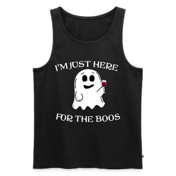 Je suis juste ici pour le Boo Wine Ghost Halloween - Débardeur bio Premium Homme - noir - Devant - Michal (187cm)