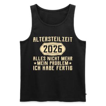 Partial retirement 2026 - colleague in early retirement - Men's Premium Organic Tank Top - black - Front - AI Model Male 178 light (178cm)
