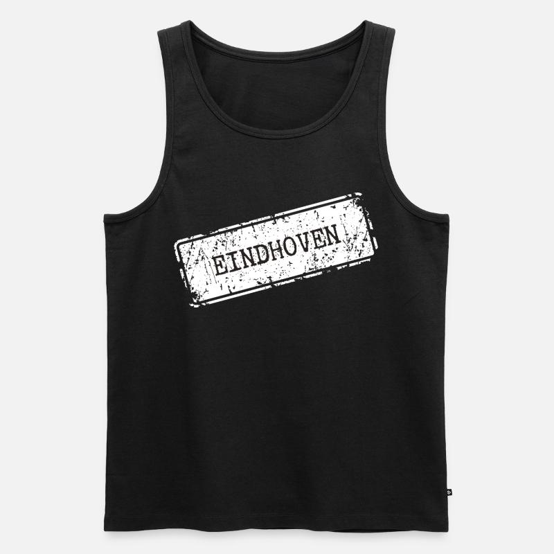 Eindhoven City Skyline Silhouette - Männer Premium Bio Tank Top - Schwarz