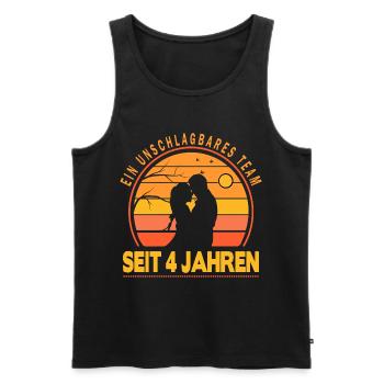 4 Jahre Beziehung Geschenk Partner Ehemann Ehefrau - Männer Premium Bio Tank Top - Schwarz - Vorne - Michal (187cm)