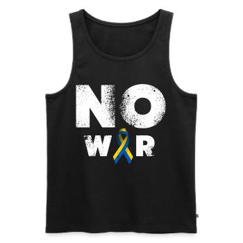 No War Ukraine Peace Sign - Men's Premium Organic Tank Top - black - Front - AI Model Male 178 light (178cm)